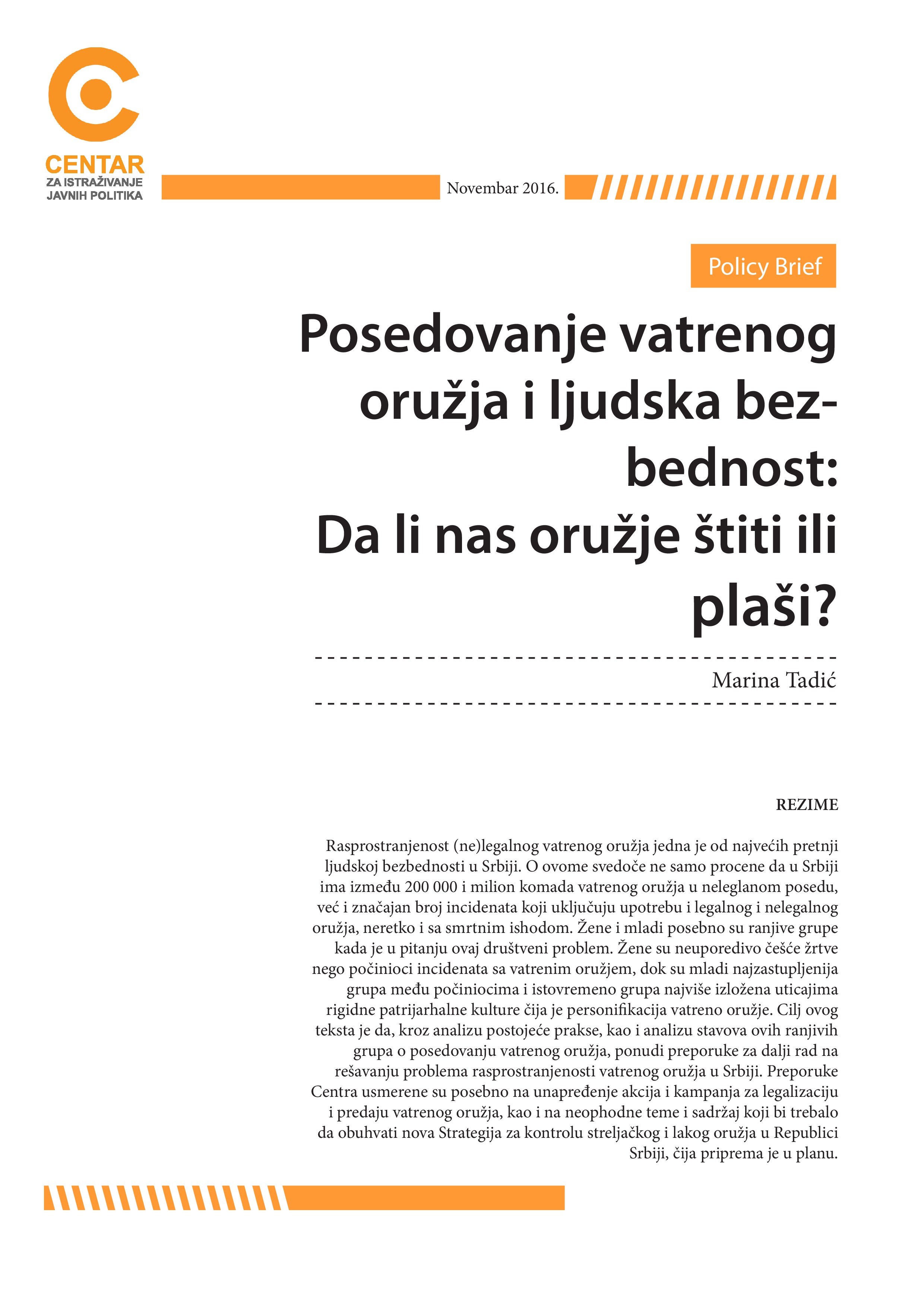 Posedovanje vatrenog oružja i ljudska bezbednost: Da li nas oružje štiti ili plaši?